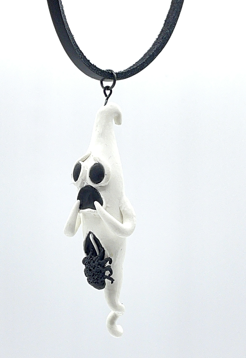 Glow in the dark ghost and spider necklace.