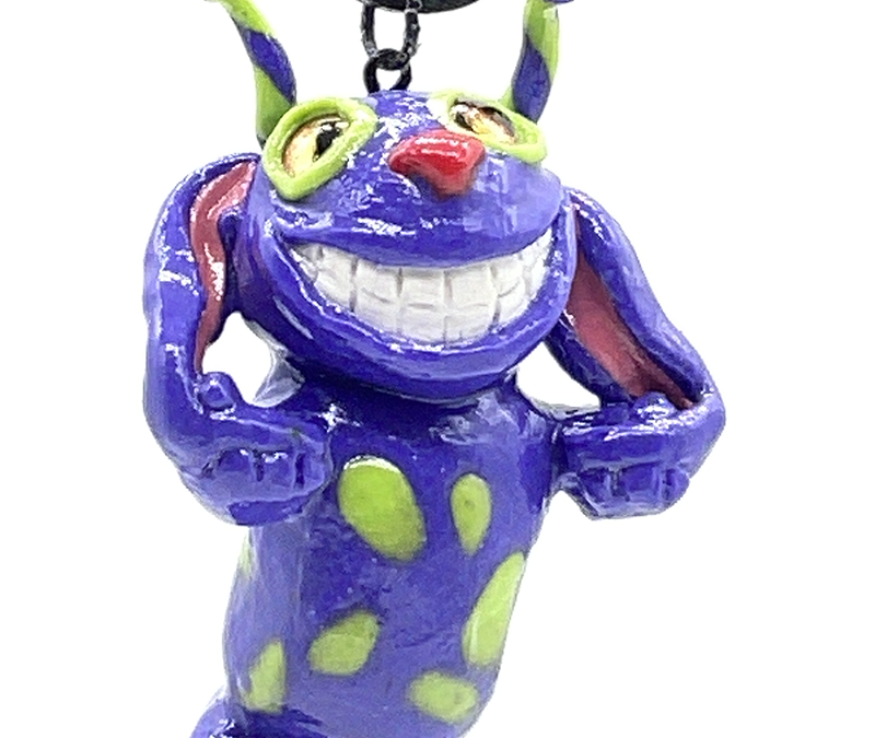 Happy Smiling Purple Creature Necklace