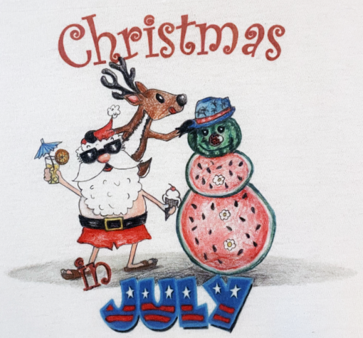 Christmas in July T-Shirt Up Close